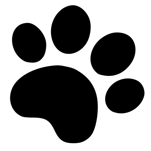 black dog paw print 